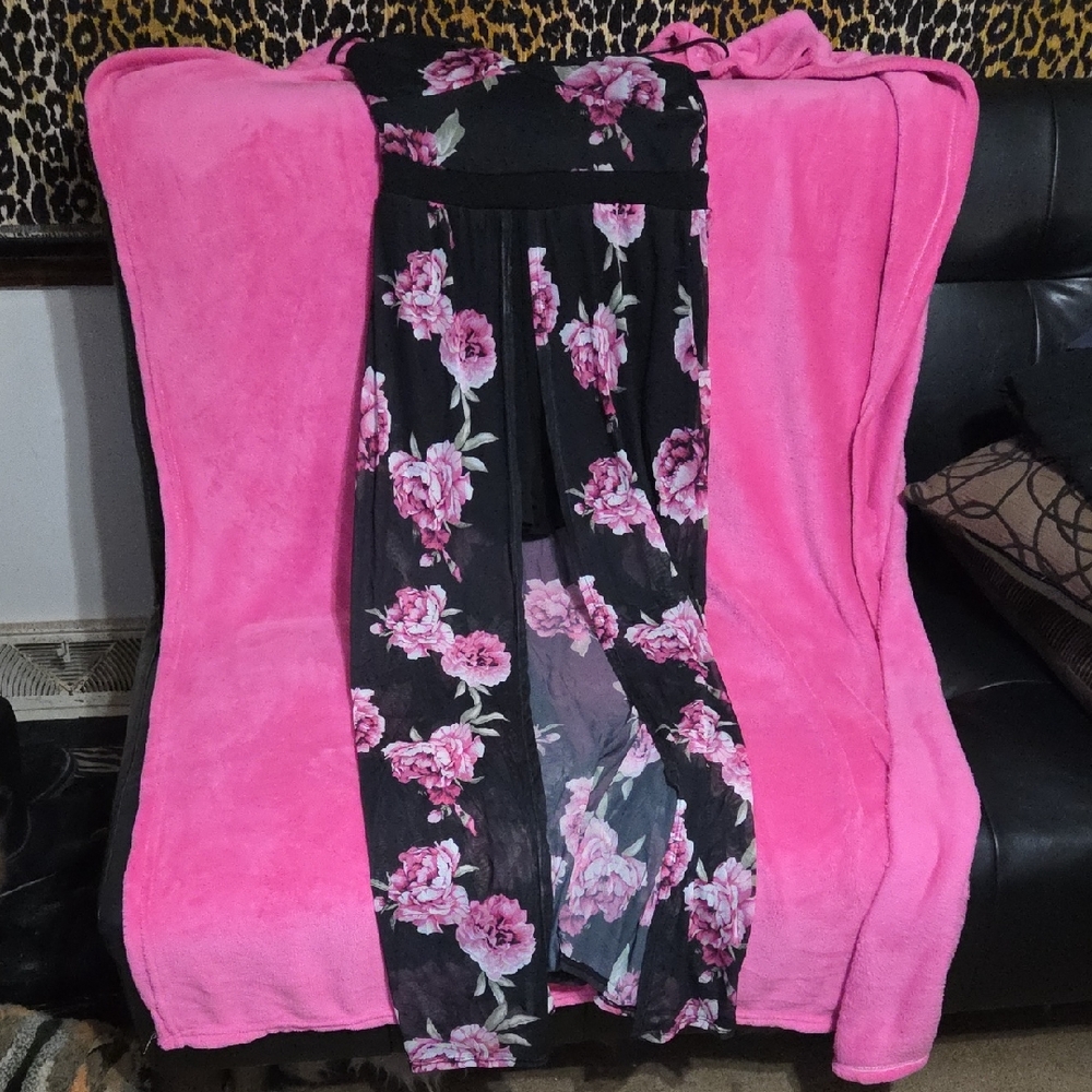 Floral Maxi Dress/ shorts underneath with Flower Design
